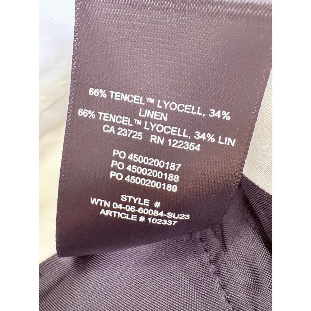 Wilfred Effortless Pant Size 0 Black Linen Blend  Summer Wide Leg Crop High Rise